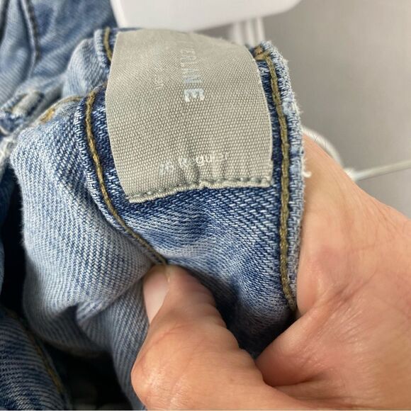 Everlane The Way High Jeans Distressed Hem Straight Wide Leg - Picture 3 of 5